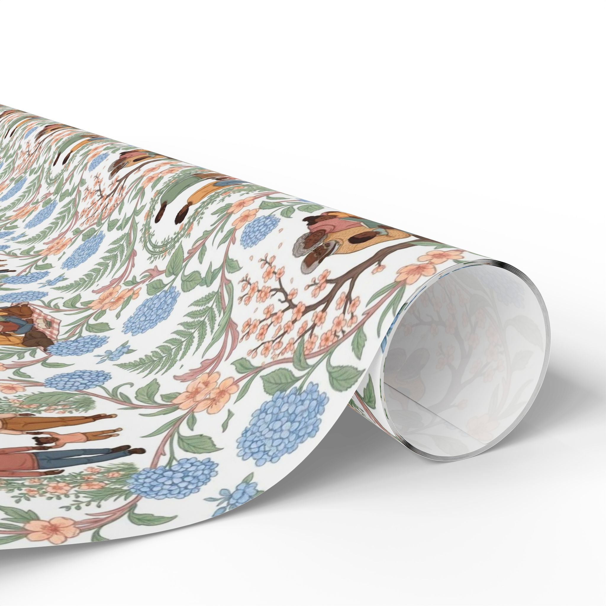 Grandparents & Grandchildren — Powder Blue Serenity Wrapping Paper — Family Wrap Co.