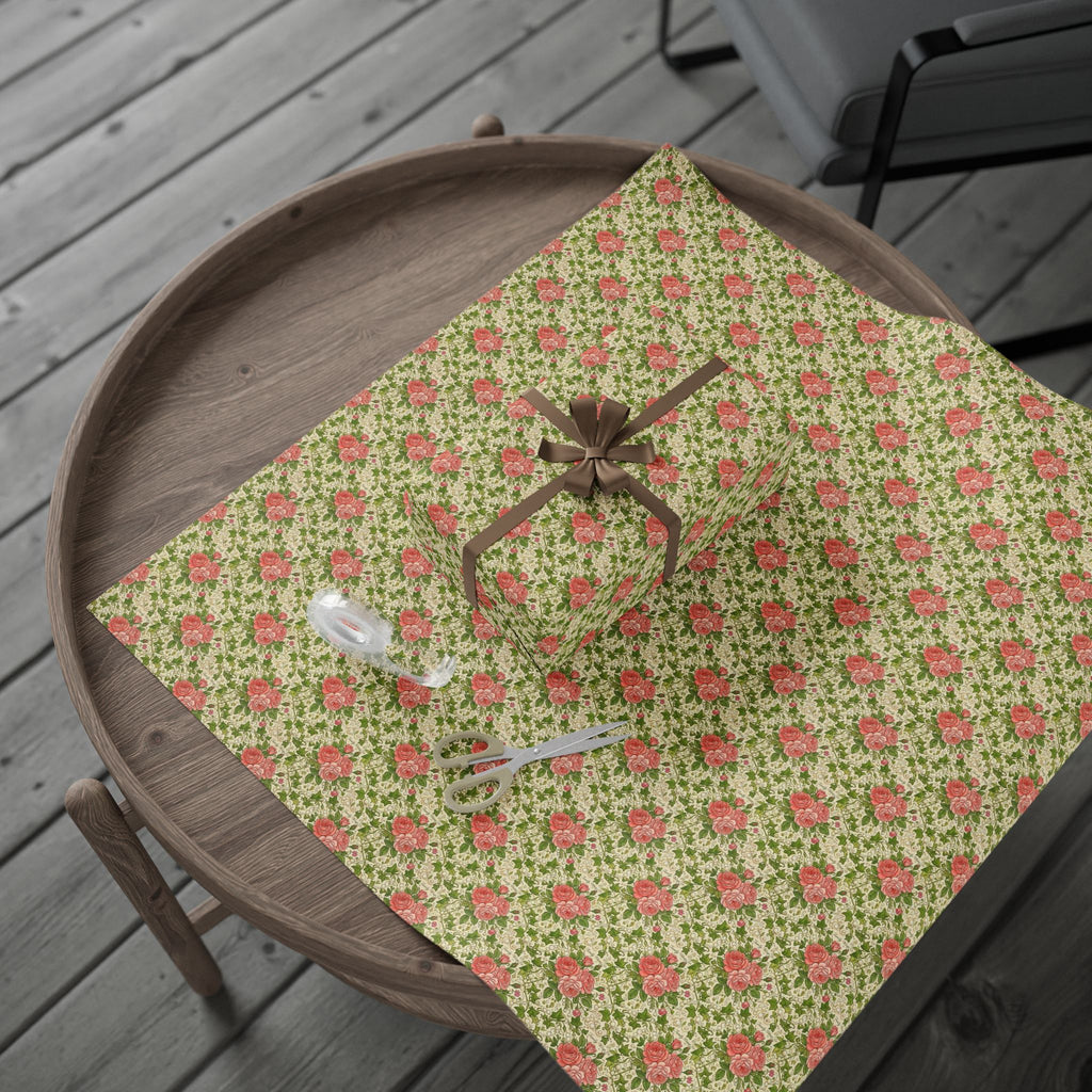 Pink & Green Pearl Garden Pattern — African American Gift Wrap by Family Wrap Co.