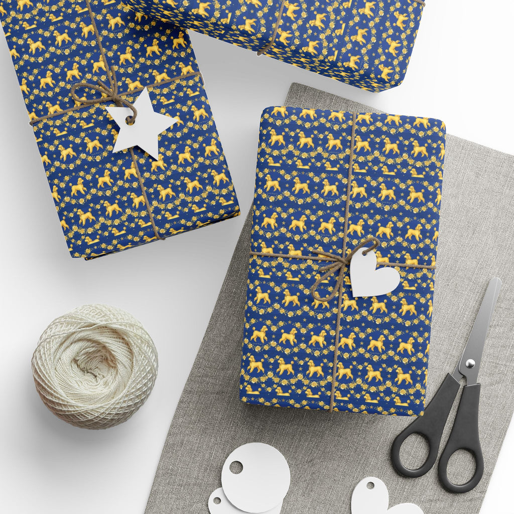Sophisticated Poodle Promenade Pattern — African American Gift Wrap by Family Wrap Co.
