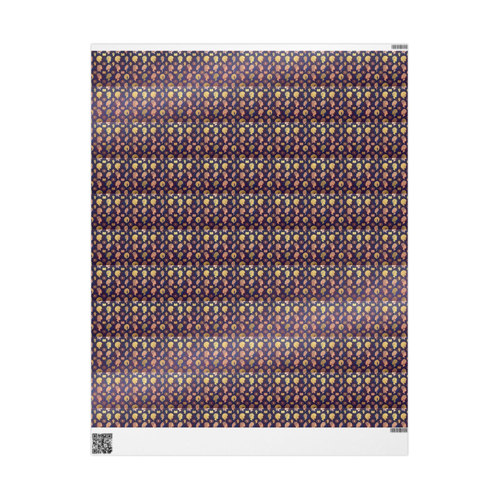 Icons of Greatness Silhouette Pattern — African American Gift Wrap by Family Wrap Co.