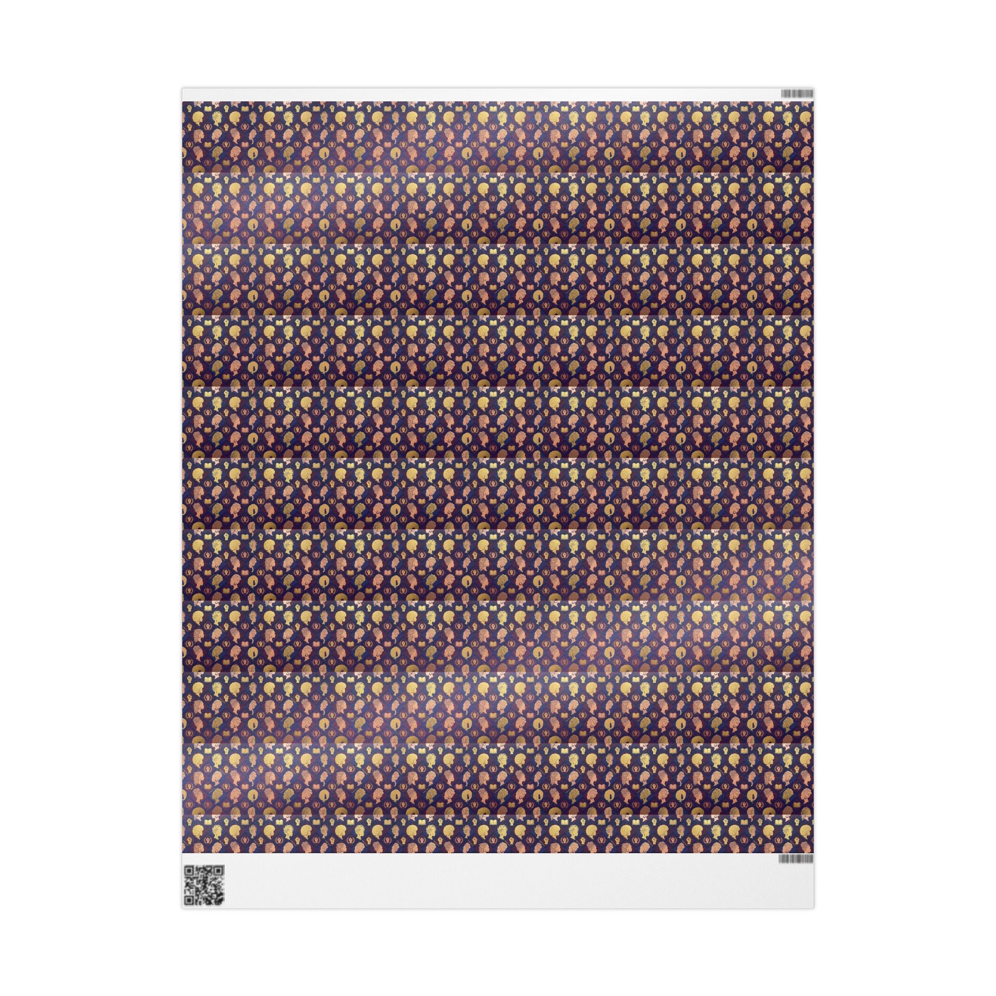 Icons of Greatness Silhouette Pattern — African American Gift Wrap by Family Wrap Co.