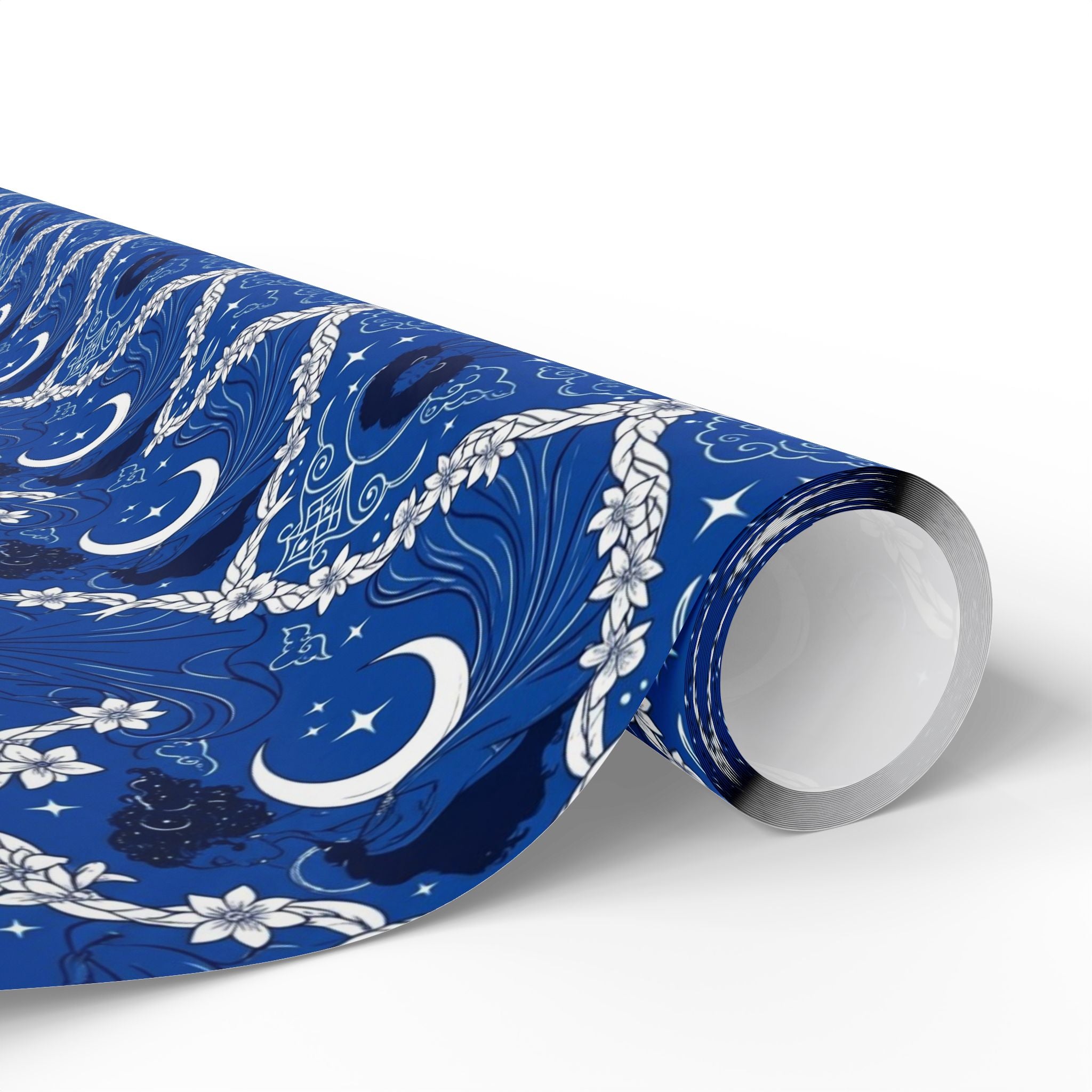 Royal Blue & White Celestial Sisters Gift Wrap — Family Wrap Co.