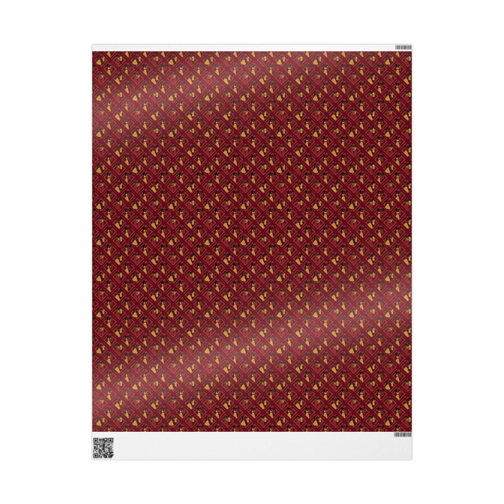 Crimson & Gold Diamond Cane — Family Warmth — African American Gift Wrap by Family Wrap Co.