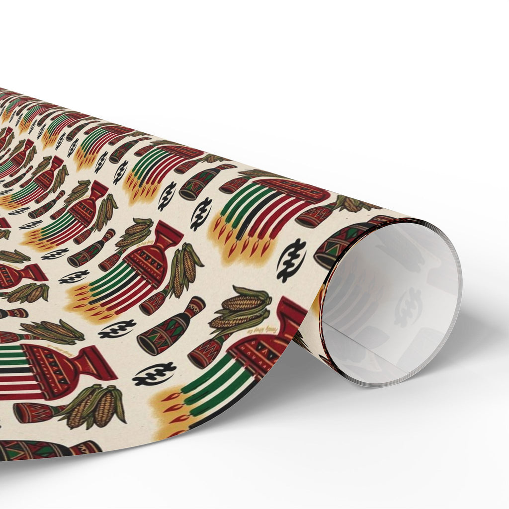 Kinara Kwanzaa Celebration Pattern — African American Gift Wrap by Family Wrap Co.