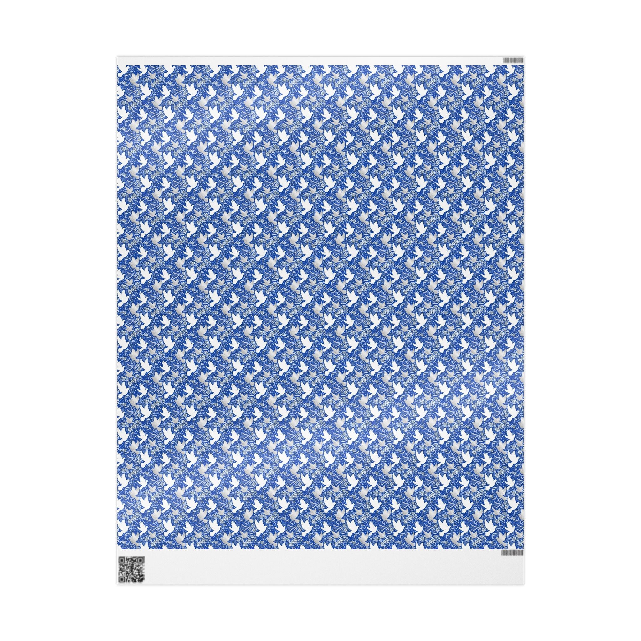 Royal Blue & White Dove Pattern — African American Gift Wrap by Family Wrap Co.