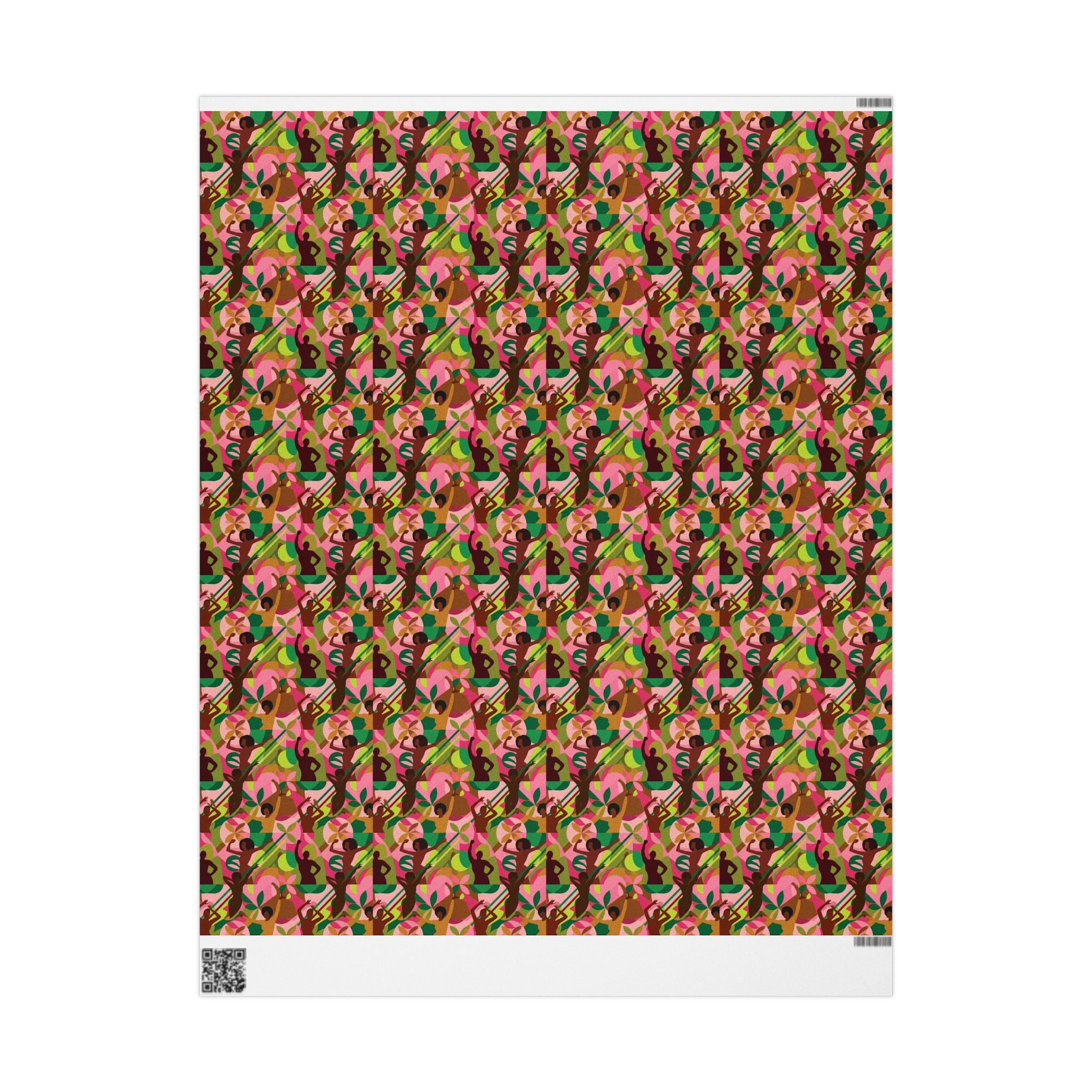 Pink & Green Abstract Figures Wrapping Paper — Family Wrap Co.