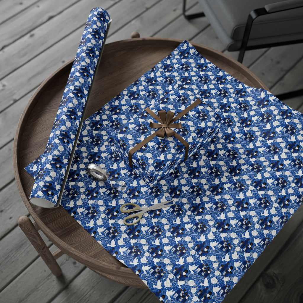 Blue & White Grace Family Collection — African American Gift Wrap by Family Wrap Co.