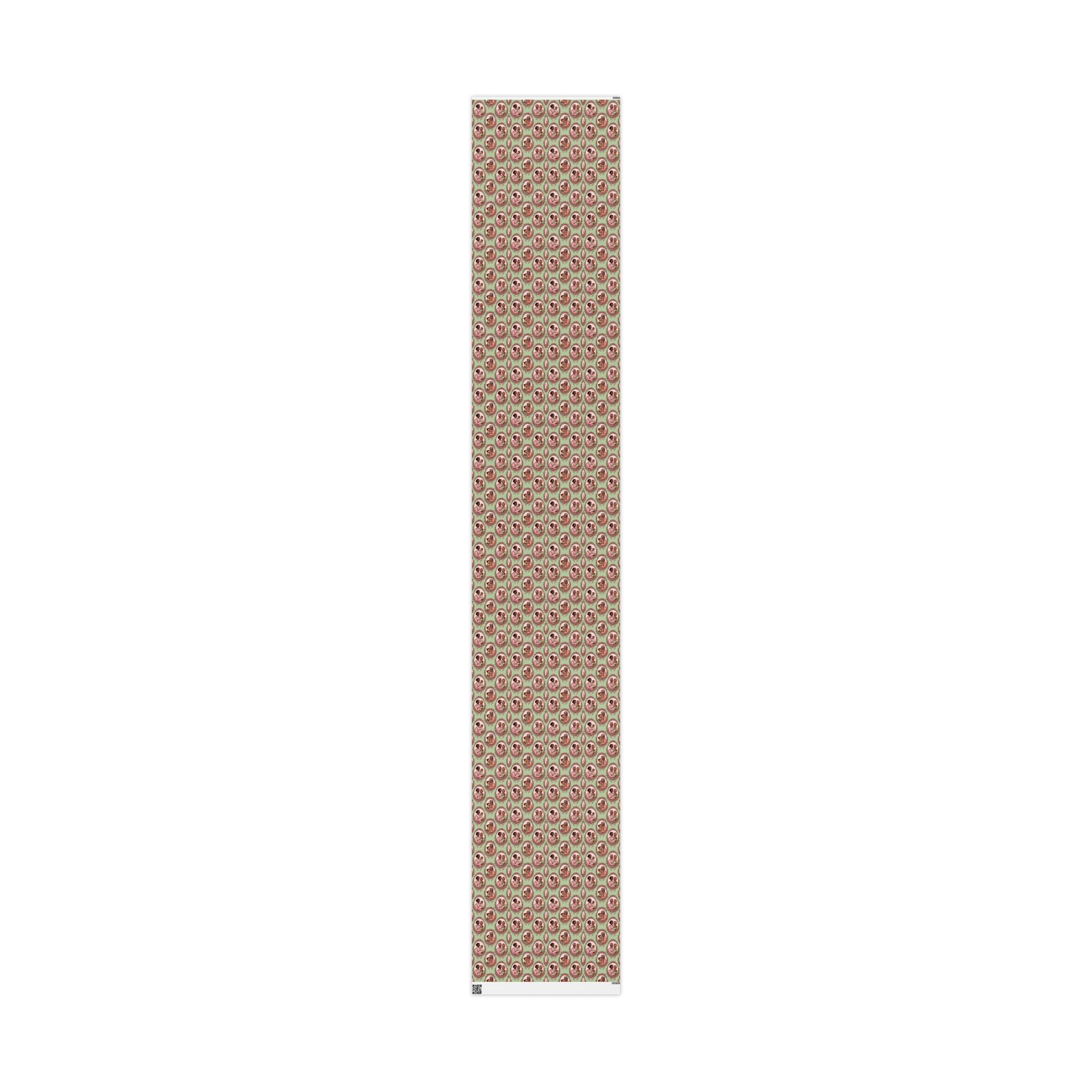 Pink & Green Family Portrait Wrapping Paper — Family Wrap Co.