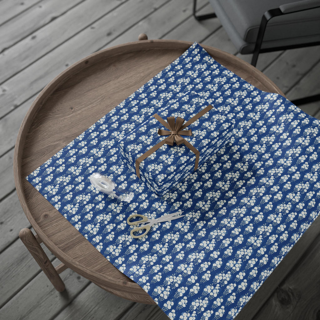 White Rose Cascade Pattern — African American Gift Wrap by Family Wrap Co.