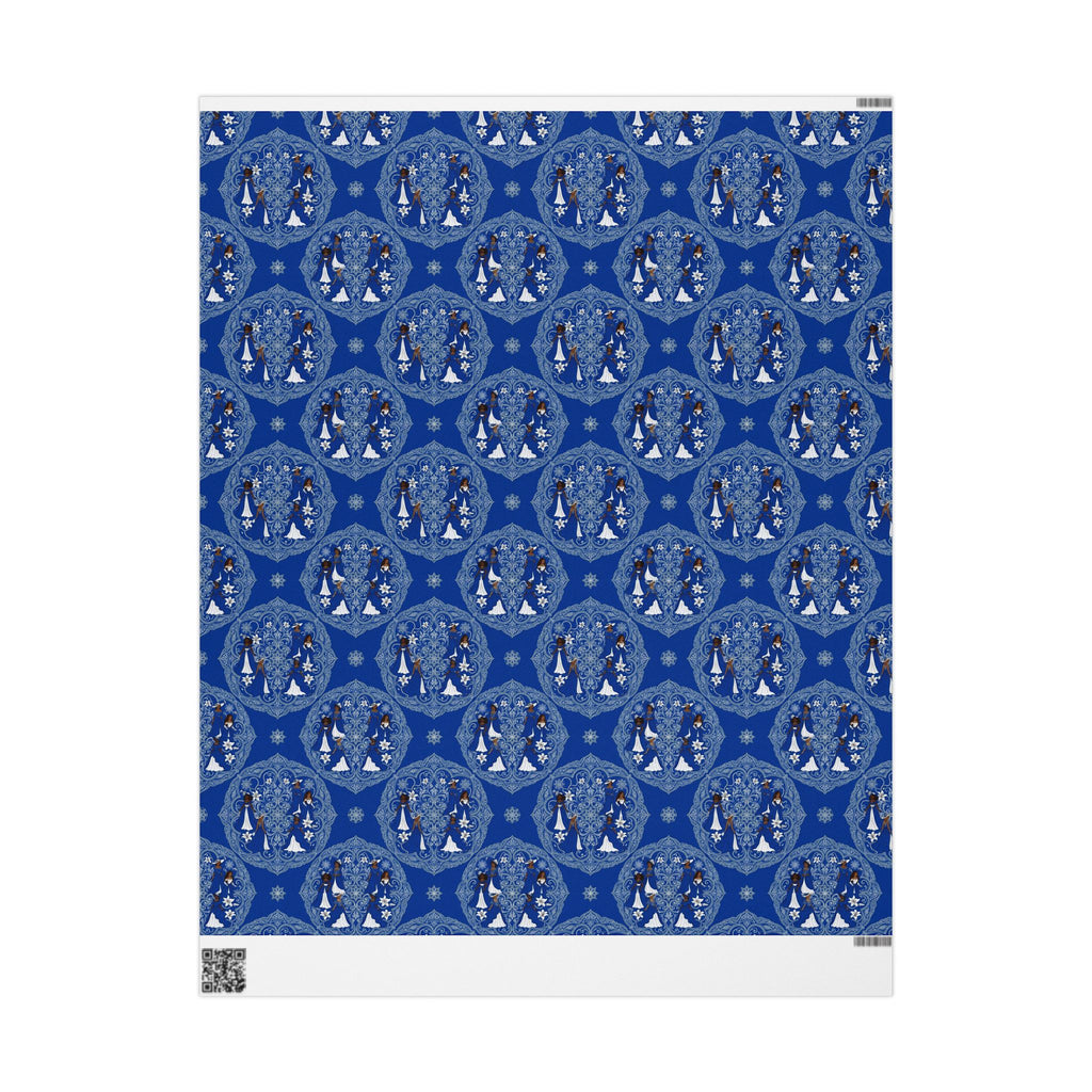 Royal Blue White Strolling Reverie Wrapping Paper — Family Wrap Co.