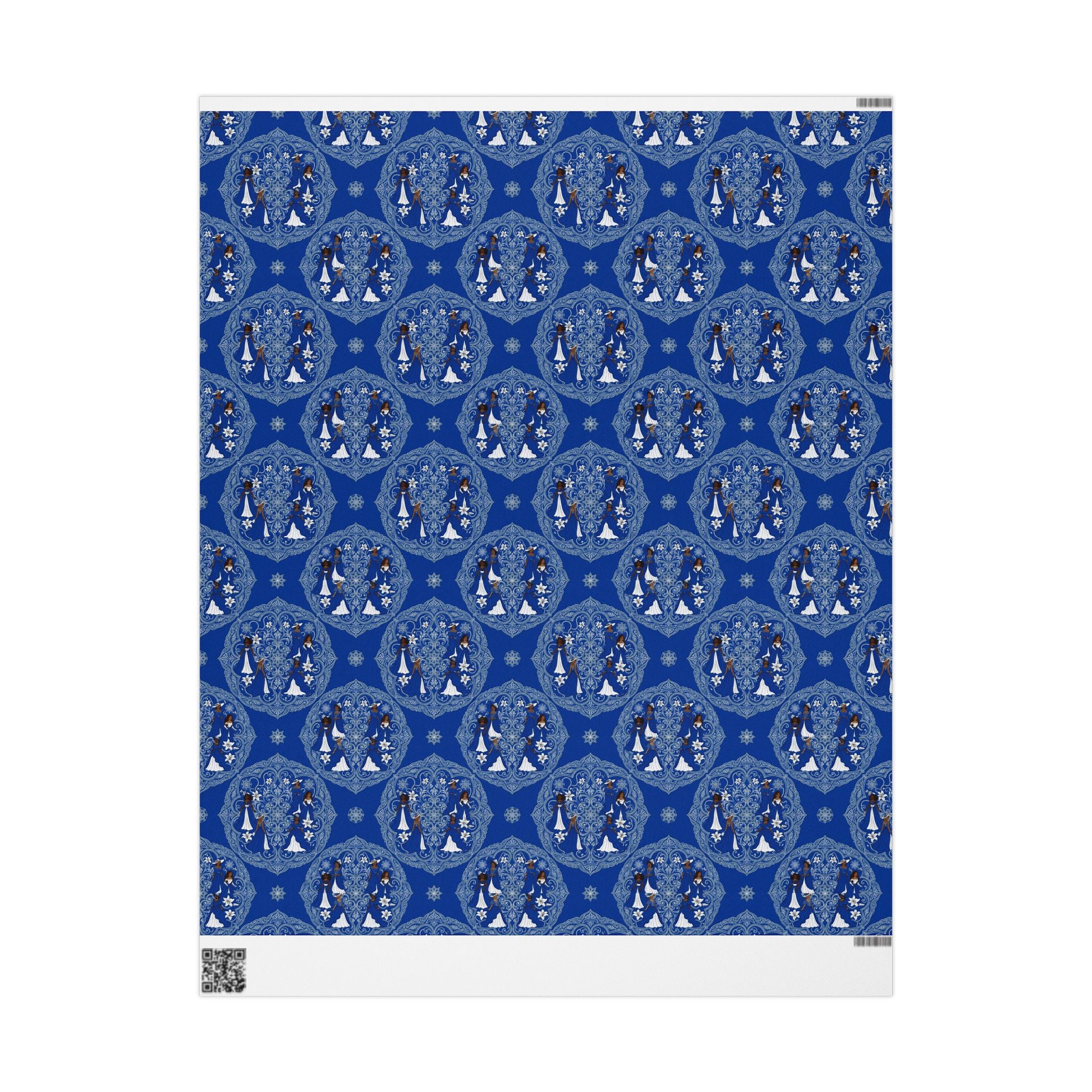 Royal Blue White Strolling Reverie Wrapping Paper — Family Wrap Co.