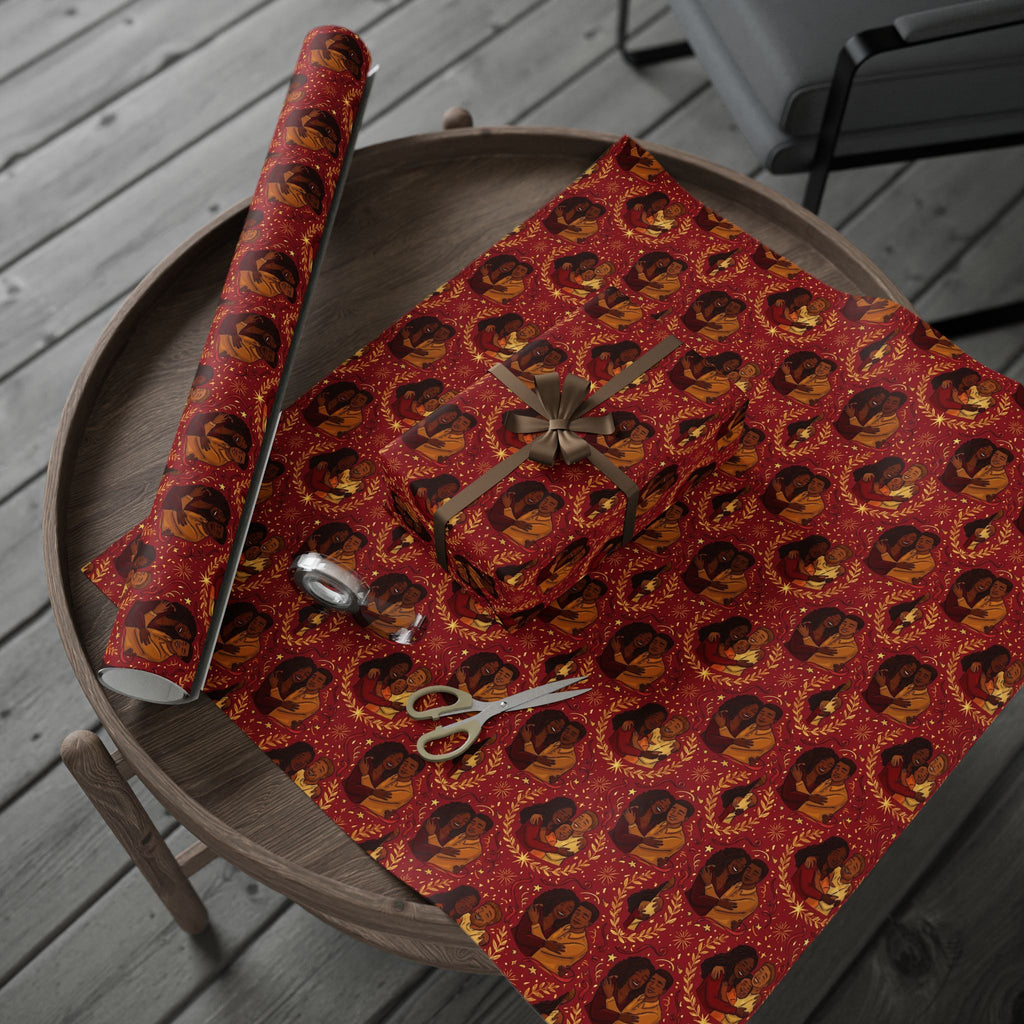 Crimson & Gold Festive Families Wrapping Paper — Family Wrap Co.