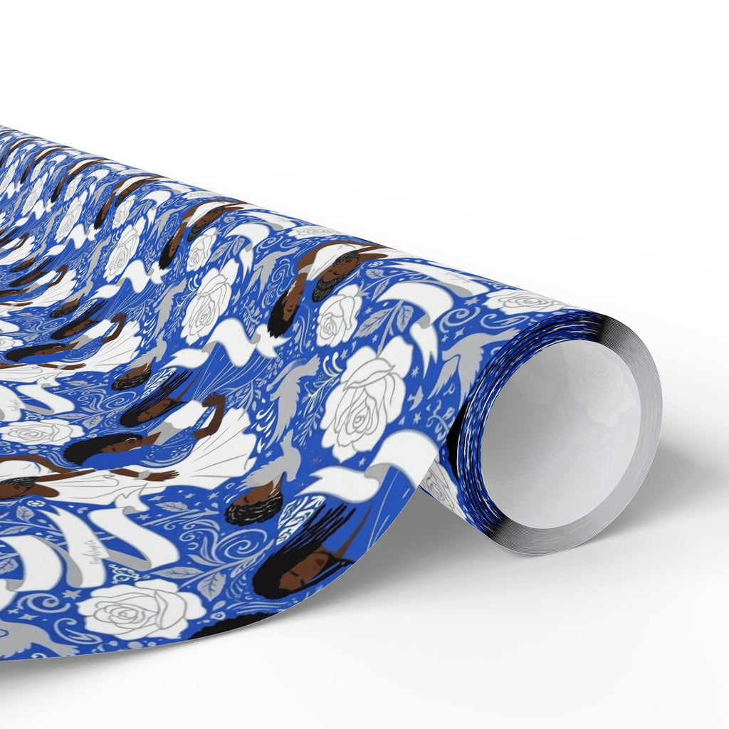 Royal Blue Grace Women's Pattern — African American Gift Wrap by Family Wrap Co.