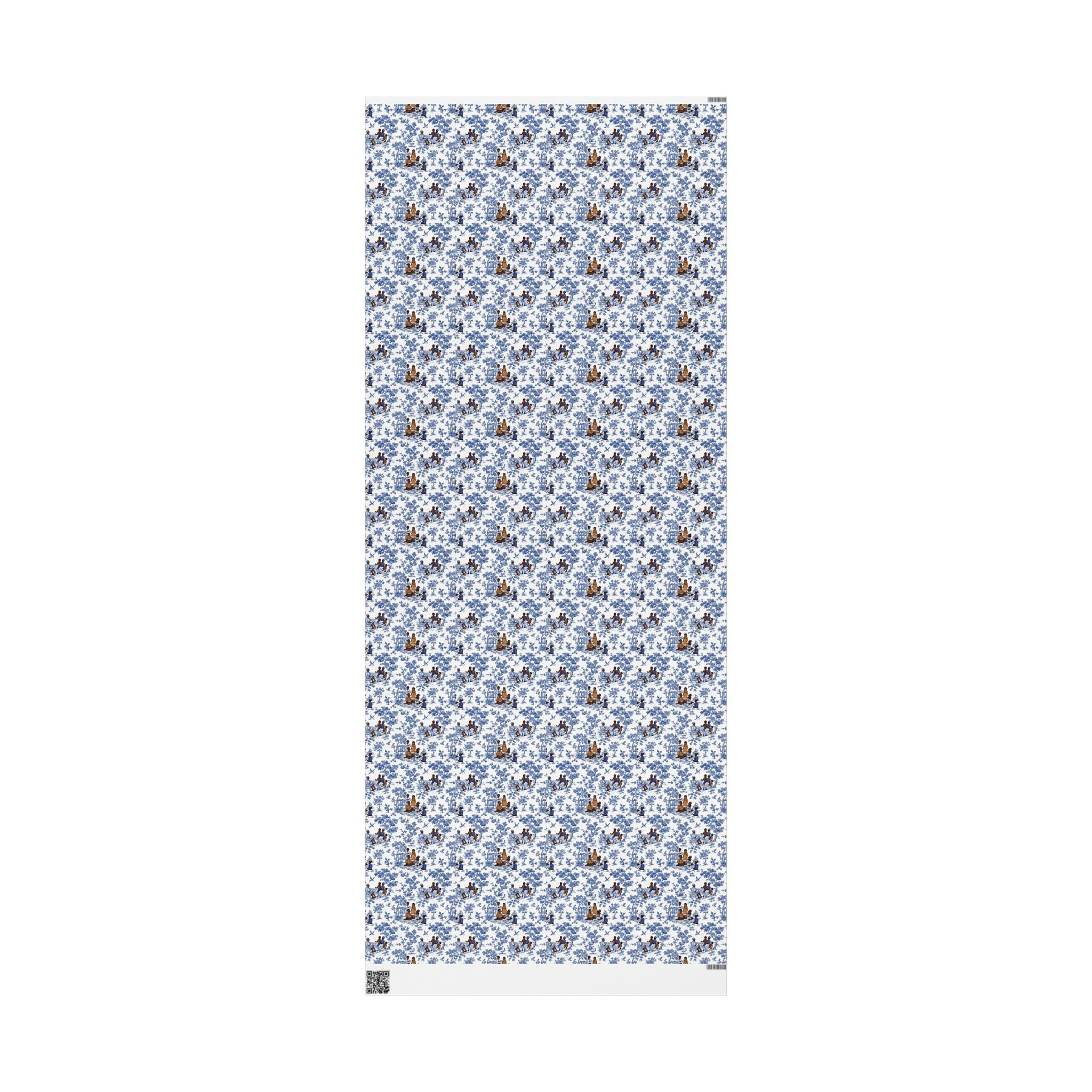 Royal Blue & White Toile Heritage Wrapping Paper — Family Wrap Co.