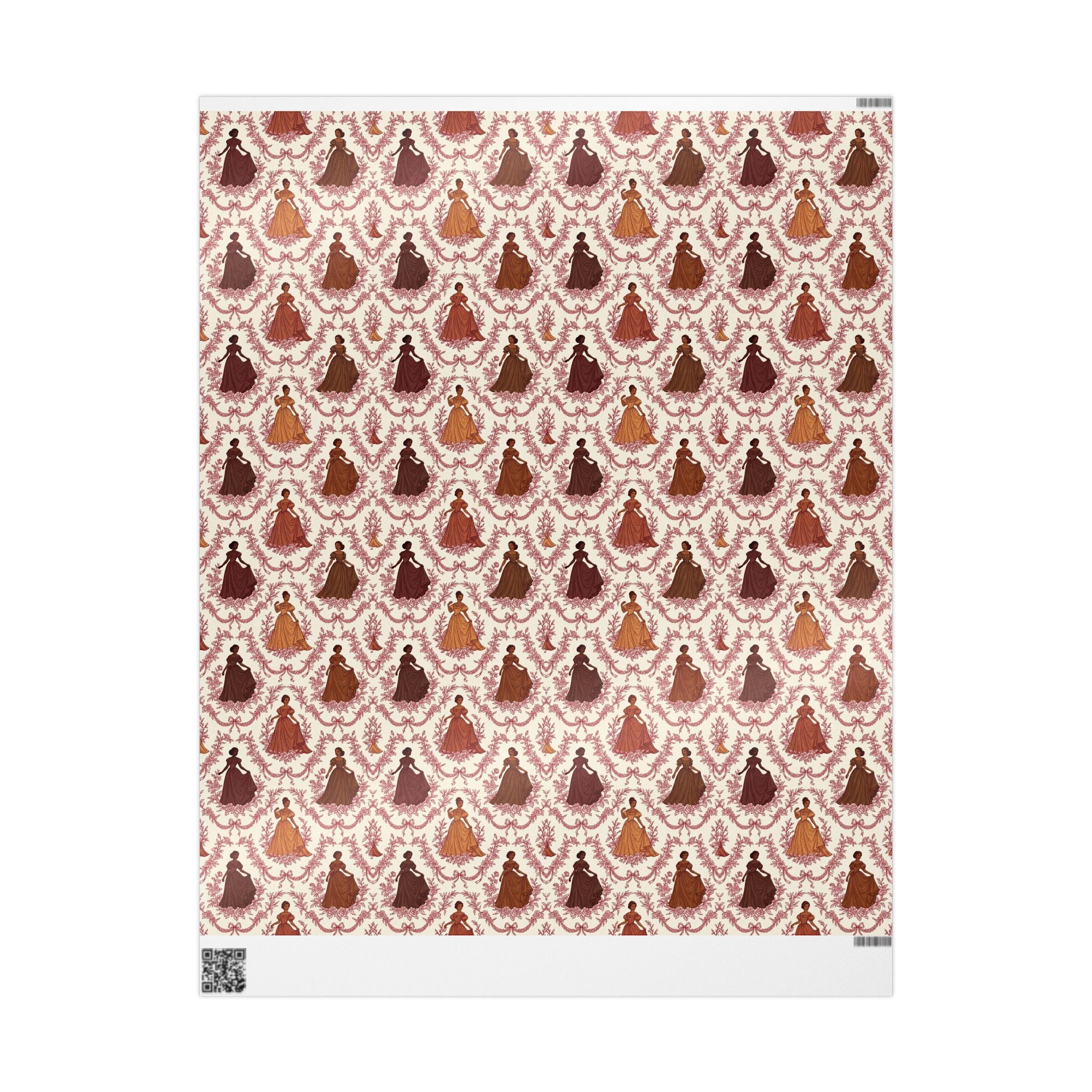 Crimson & Cream Toile Elegance Wrapping Paper — Family Wrap Co.