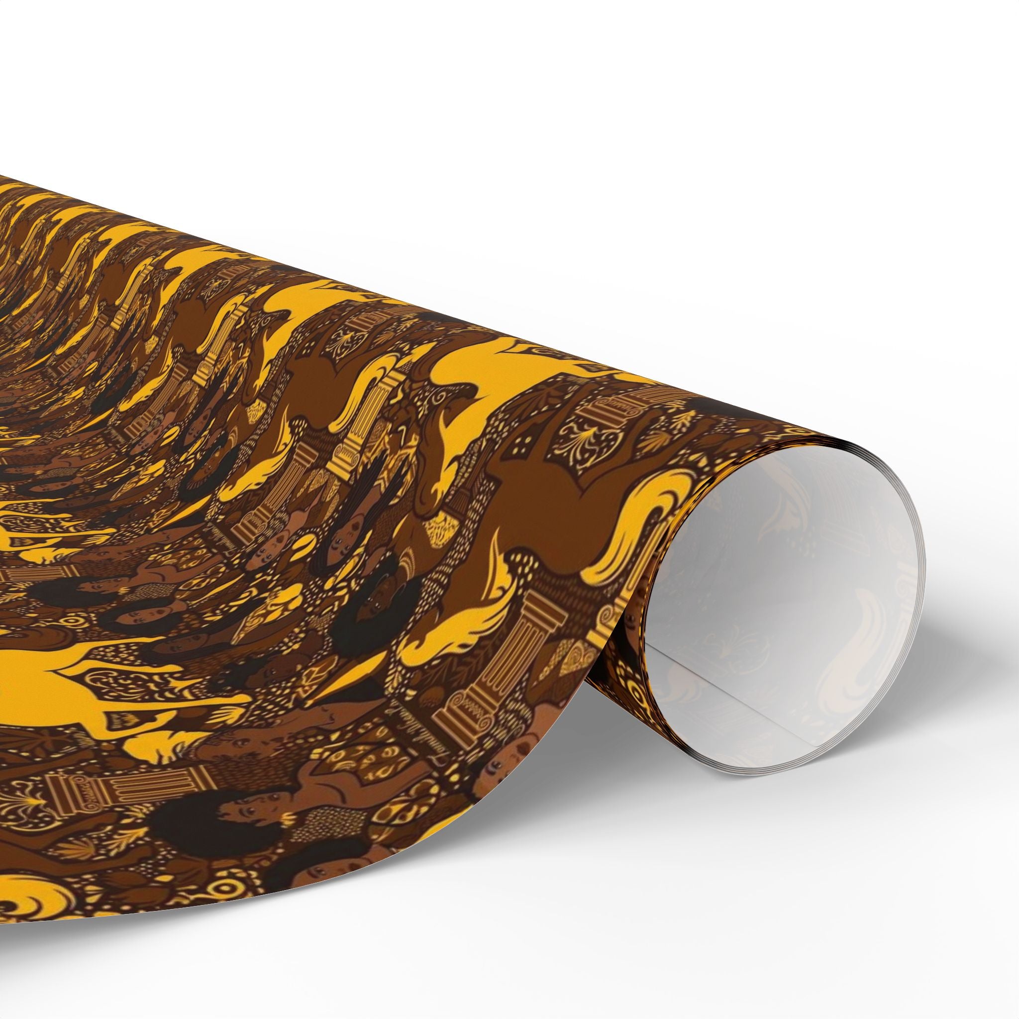 Brown & Gold Heritage Women's Pattern — African American Gift Wrap by Family Wrap Co.