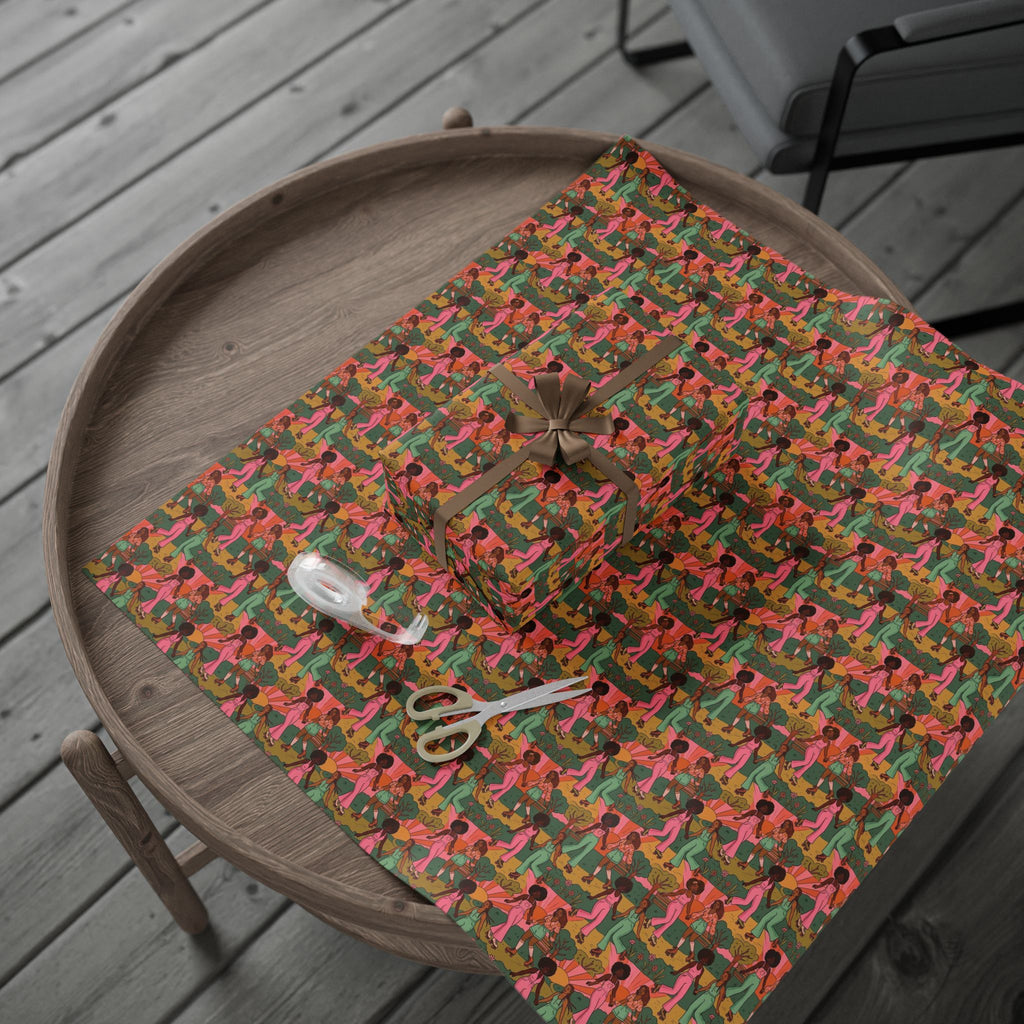 Sunset Roller Skating Energy Wrapping Paper — Family Wrap Co.