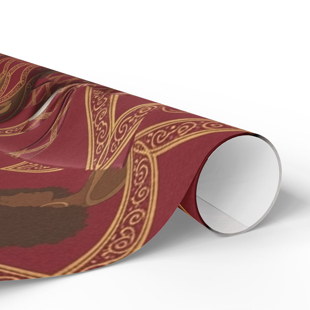 Crimson Diamond & Golden Staff — African American Gift Wrap by Family Wrap Co.