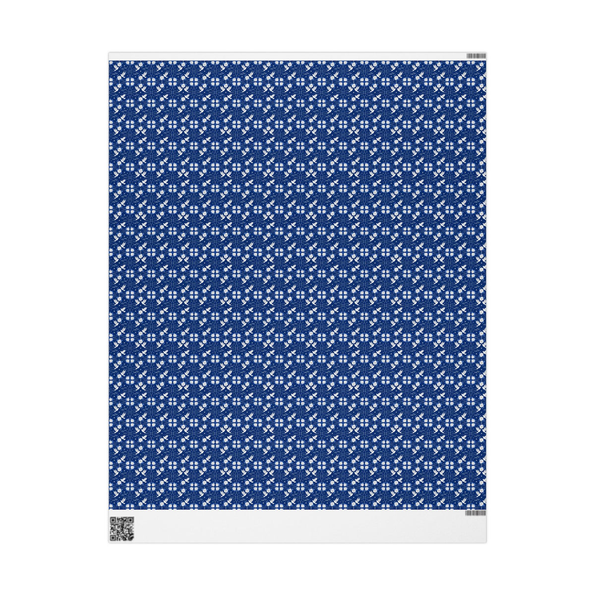 Royal Blue Dove & Rose Pattern — Silver Grace — African American Gift Wrap by Family Wrap Co.