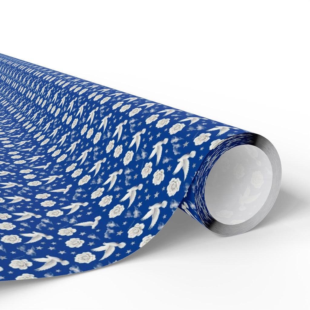 Royal Blue & White Cloud Garden -- Celestial Bloom — African American Gift Wrap by Family Wrap Co.
