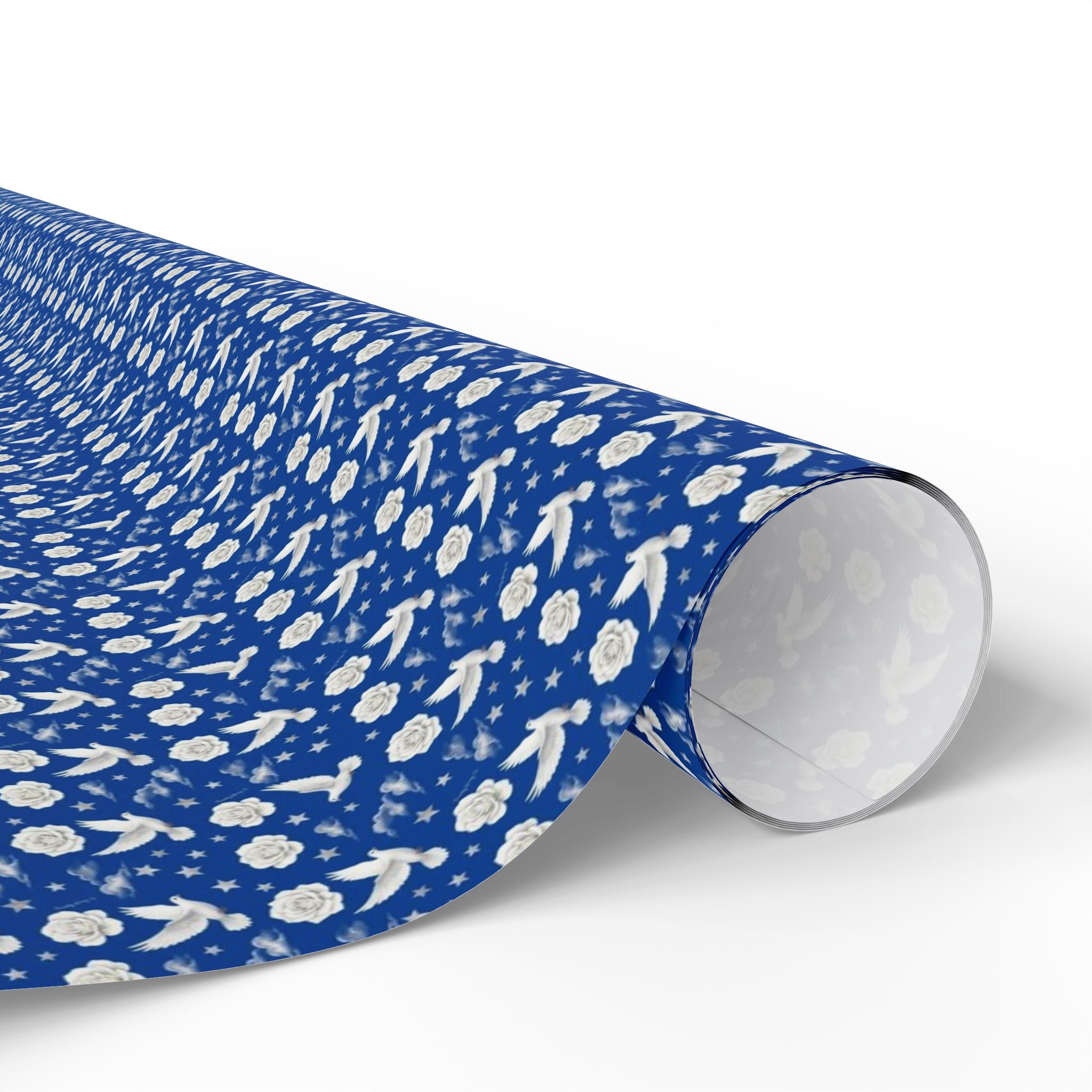 Royal Blue & White Cloud Garden -- Celestial Bloom — African American Gift Wrap by Family Wrap Co.