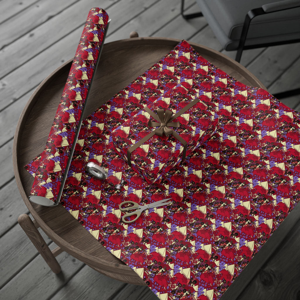 Crimson & Cream Heritage Family Wrap — African American Gift Wrap by Family Wrap Co.