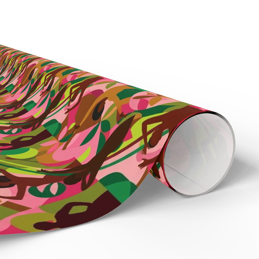 Pink & Green Abstract Figures Wrapping Paper — Family Wrap Co.