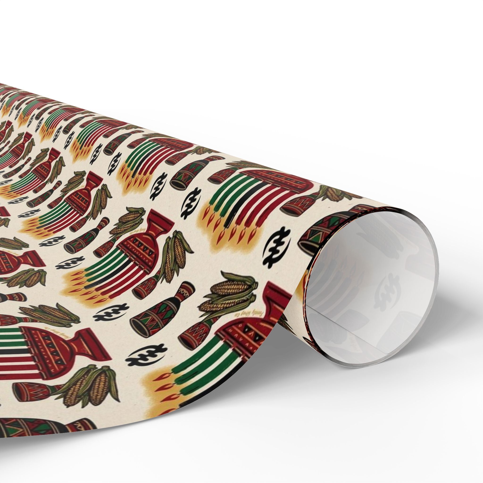 Kinara Kwanzaa Celebration Pattern — African American Gift Wrap by Family Wrap Co.
