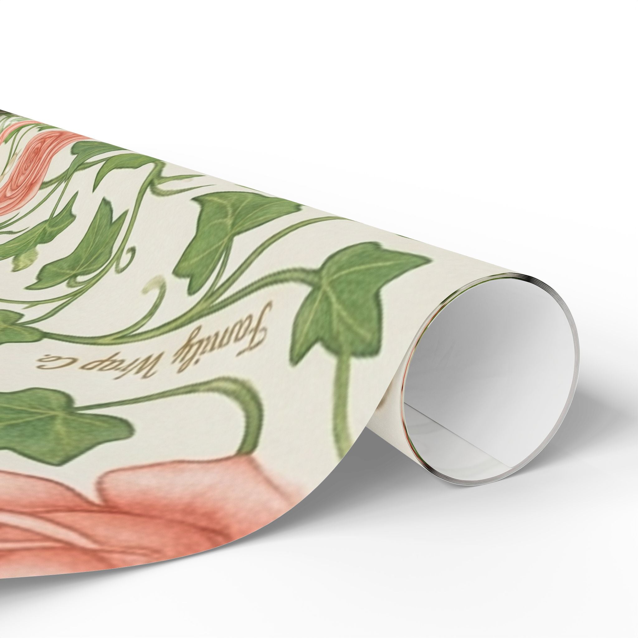 Pink & Green Rose Lattice -- Garden of Pearls — African American Gift Wrap by Family Wrap Co.