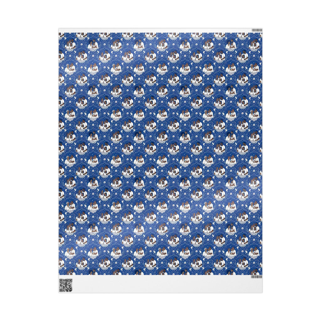 Star Rise Families of Light — Royal Blue & Silver Celestial Wrapping Paper — Family Wrap Co.
