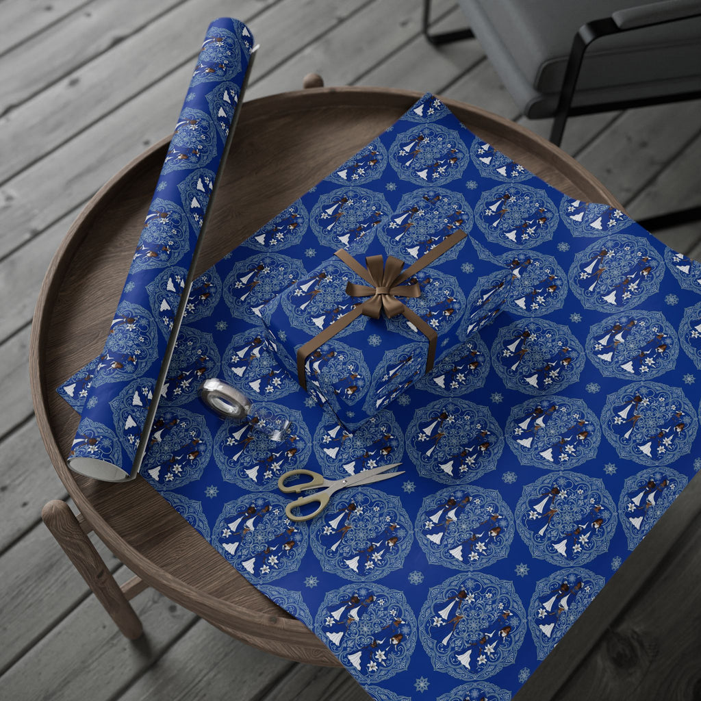 Royal Blue White Strolling Reverie Wrapping Paper — Family Wrap Co.