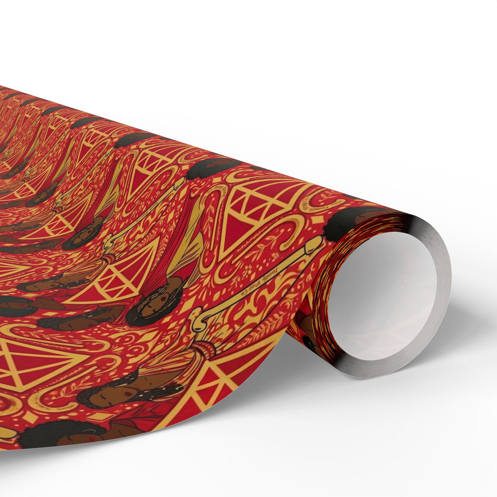 Crimson & Gold Diamond Cane Collection — African American Gift Wrap by Family Wrap Co.