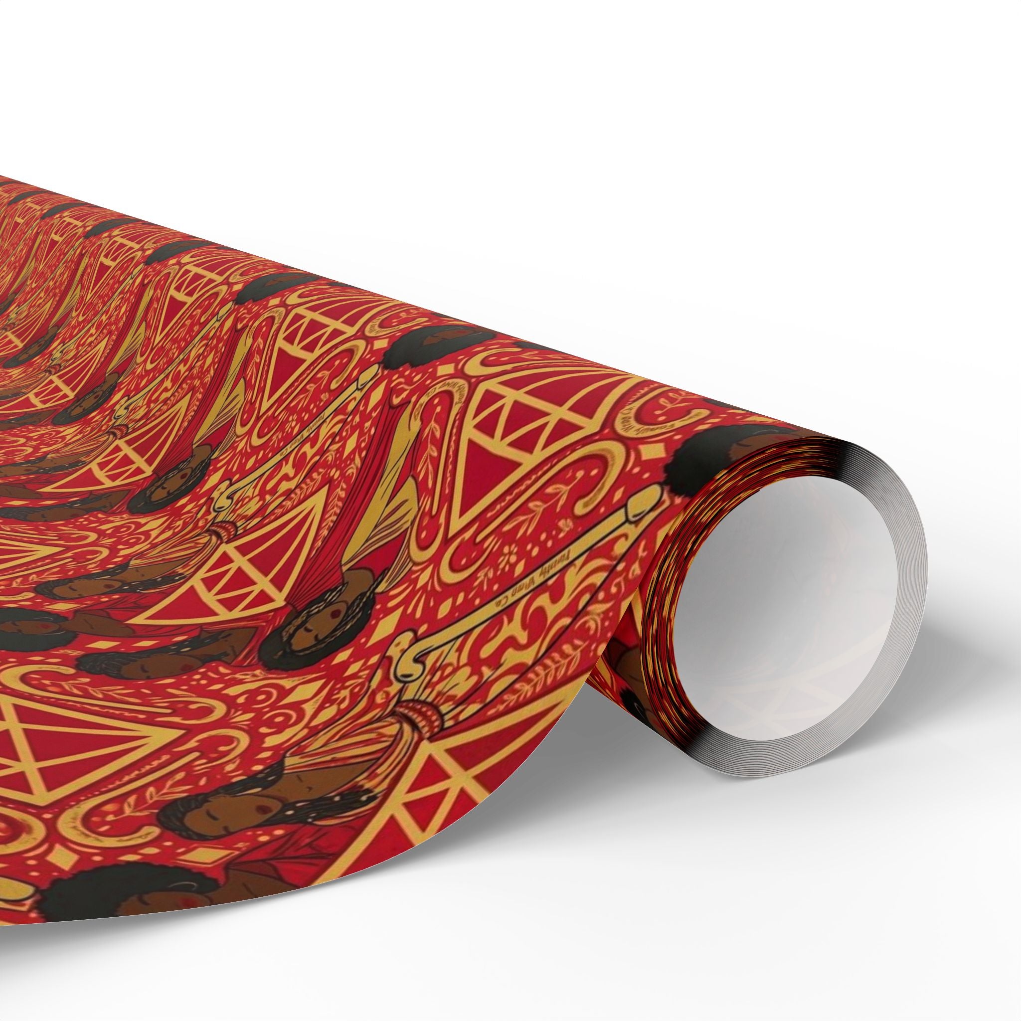 Crimson & Gold Diamond Cane Collection — African American Gift Wrap by Family Wrap Co.