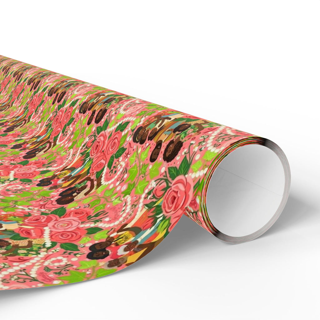 Pink & Green Family Celebration Wrap — African American Gift Wrap by Family Wrap Co.