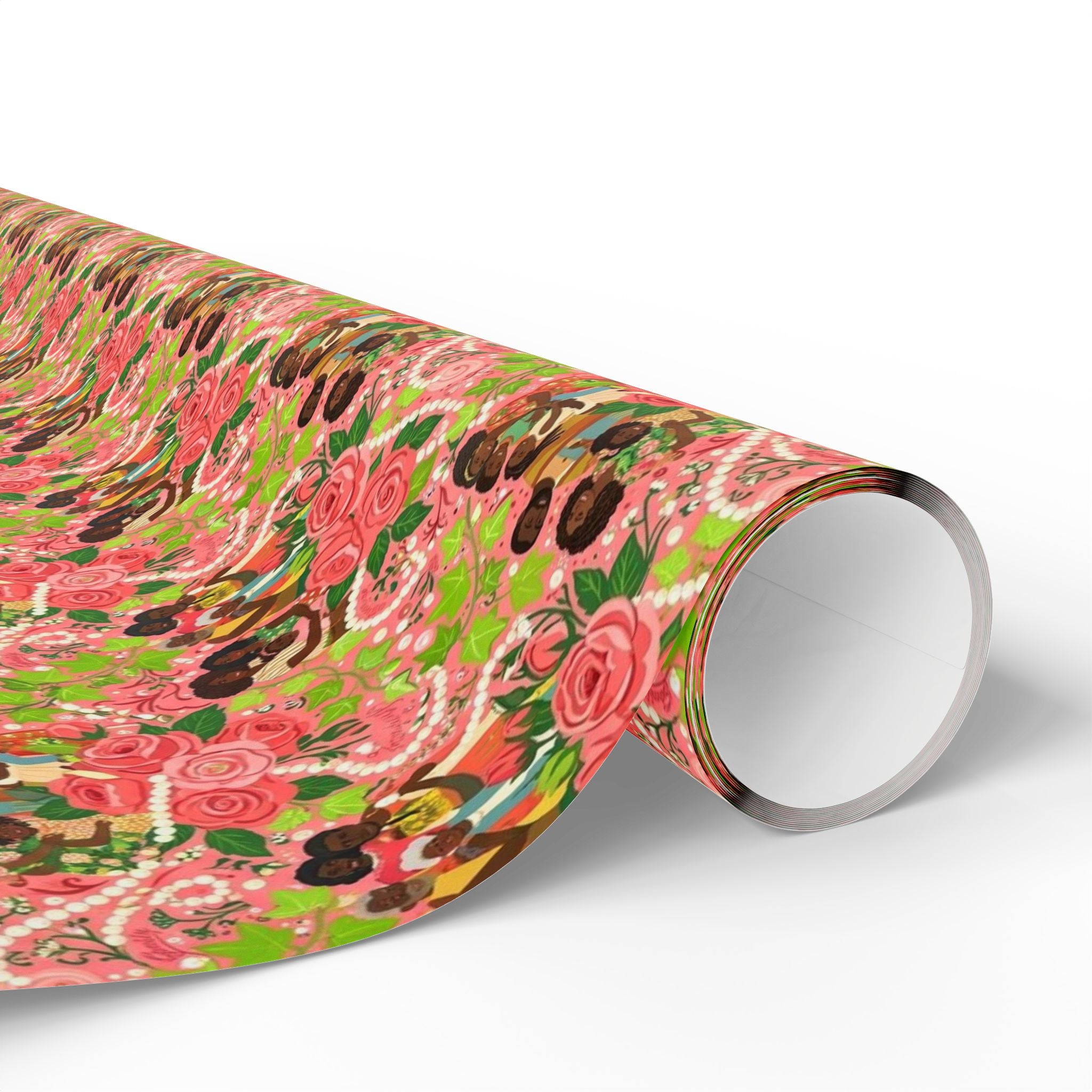 Pink & Green Family Celebration Wrap — African American Gift Wrap by Family Wrap Co.