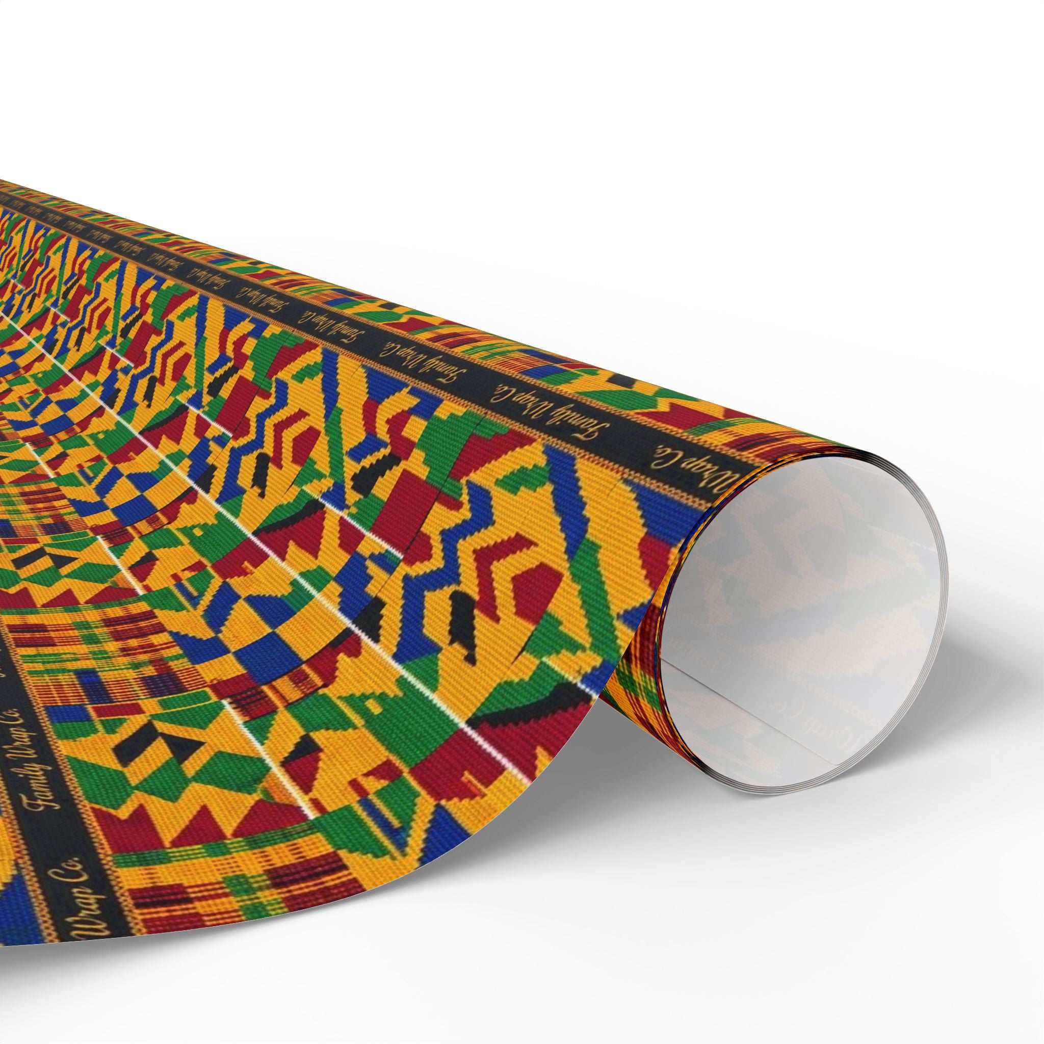 Kente Cloth Heritage Pattern — African American Gift Wrap by Family Wrap Co.