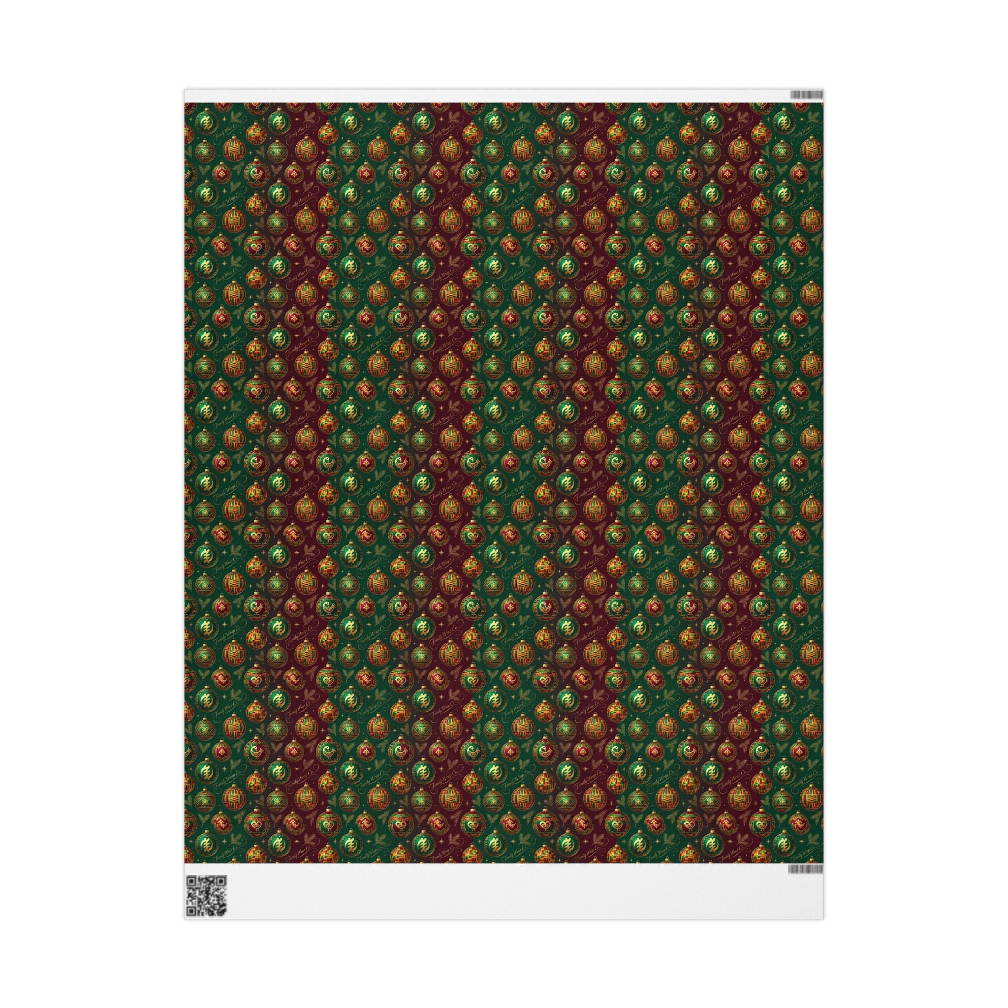 Golden Afrocentric Ornament Pattern — African American Gift Wrap by Family Wrap Co.