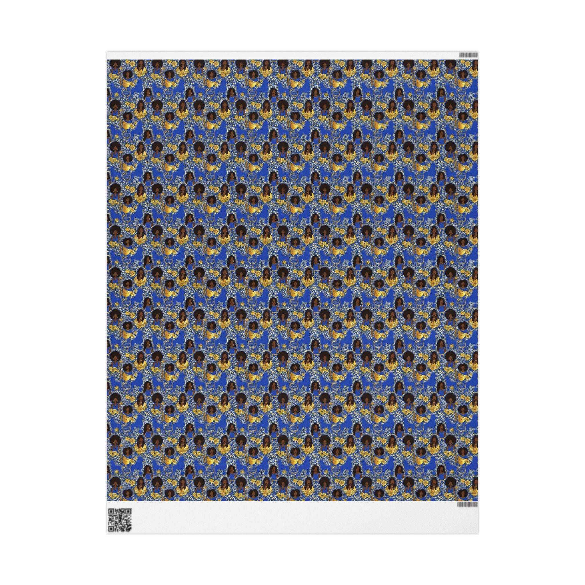 Blue & Gold Glamour Women's Collection — African American Gift Wrap by Family Wrap Co.