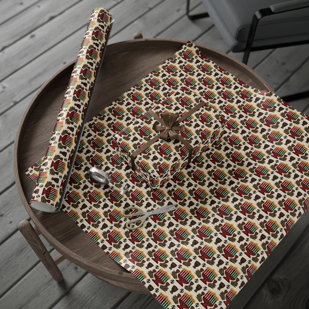 Kinara Kwanzaa Celebration Pattern — African American Gift Wrap by Family Wrap Co.