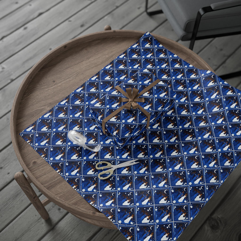 Royal Blue Moonlit Gala Wrapping Paper — Family Wrap Co.