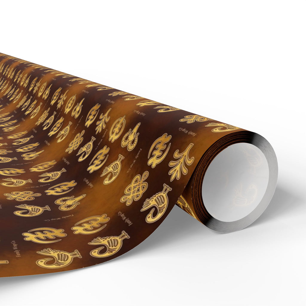 Adinkra Symbols Wisdom Pattern — African American Gift Wrap by Family Wrap Co.