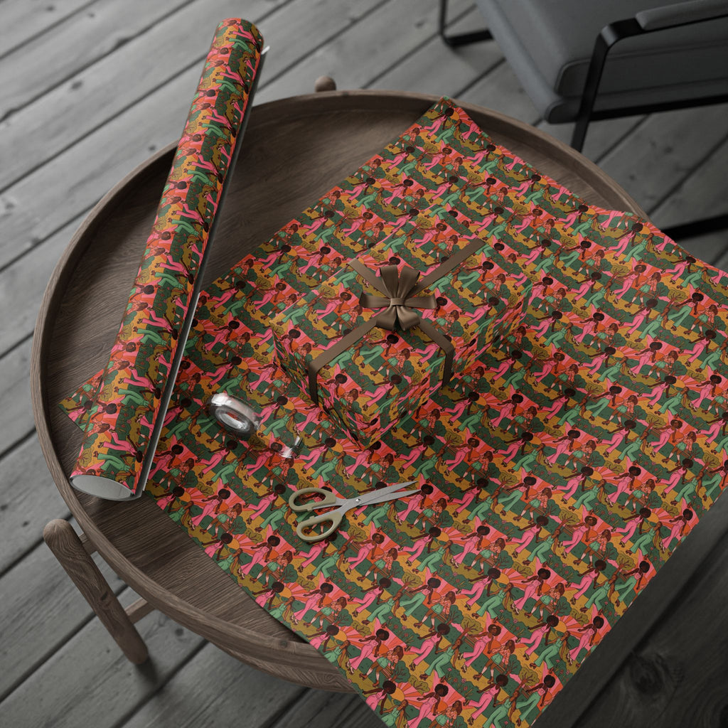 Sunset Roller Skating Energy Wrapping Paper — Family Wrap Co.