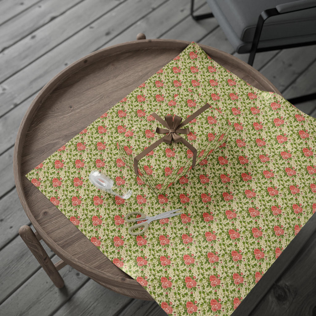 Pink & Green Pearl Garden Pattern — African American Gift Wrap by Family Wrap Co.