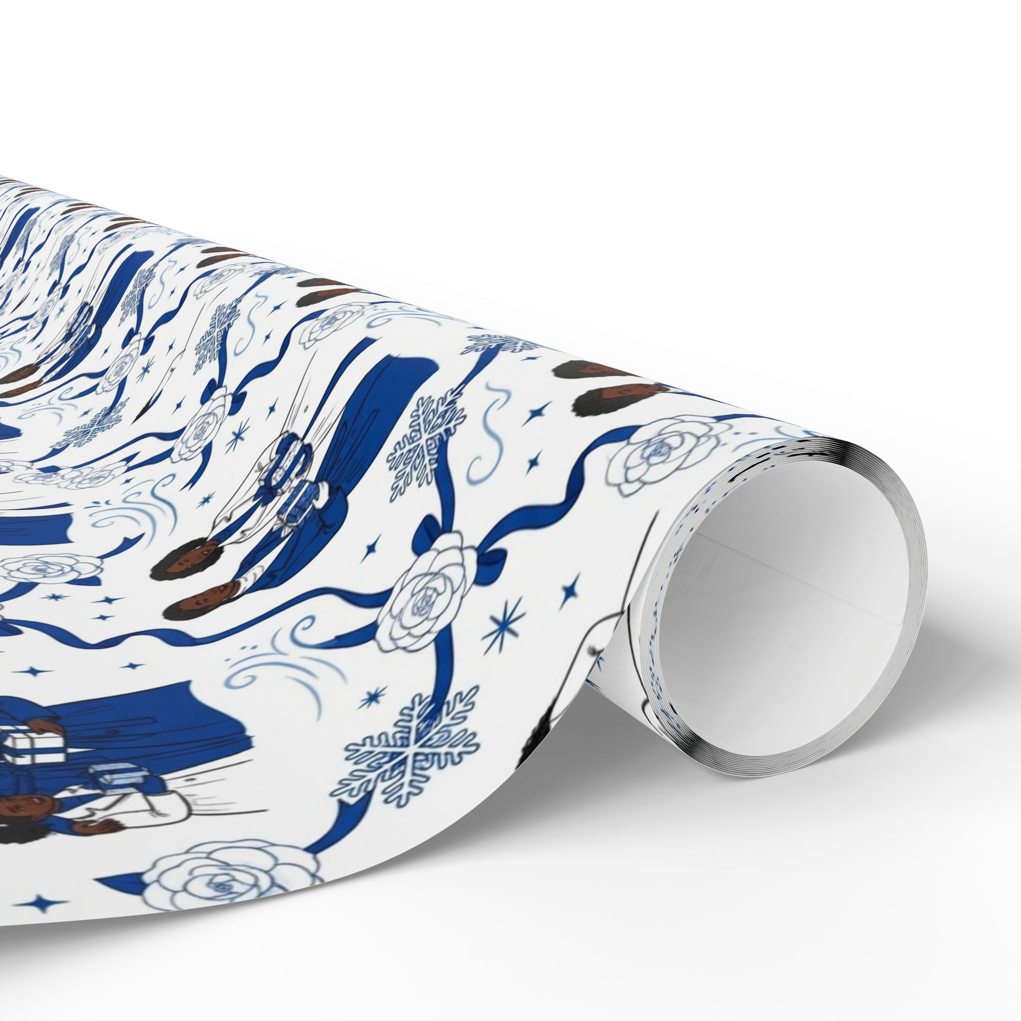 Royal Blue & White Winter Grace Gift Wrap — Family Wrap Co.