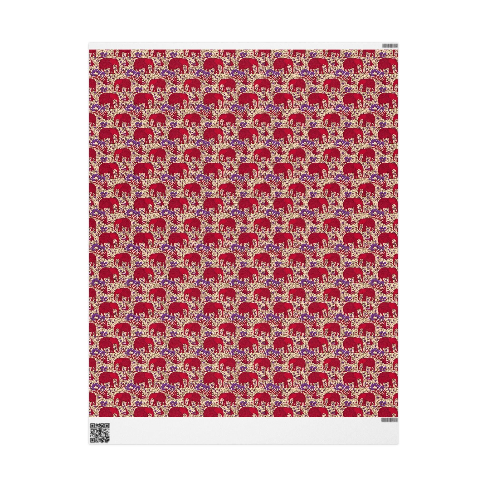 Crimson & Cream Regal Pattern — African American Gift Wrap by Family Wrap Co.