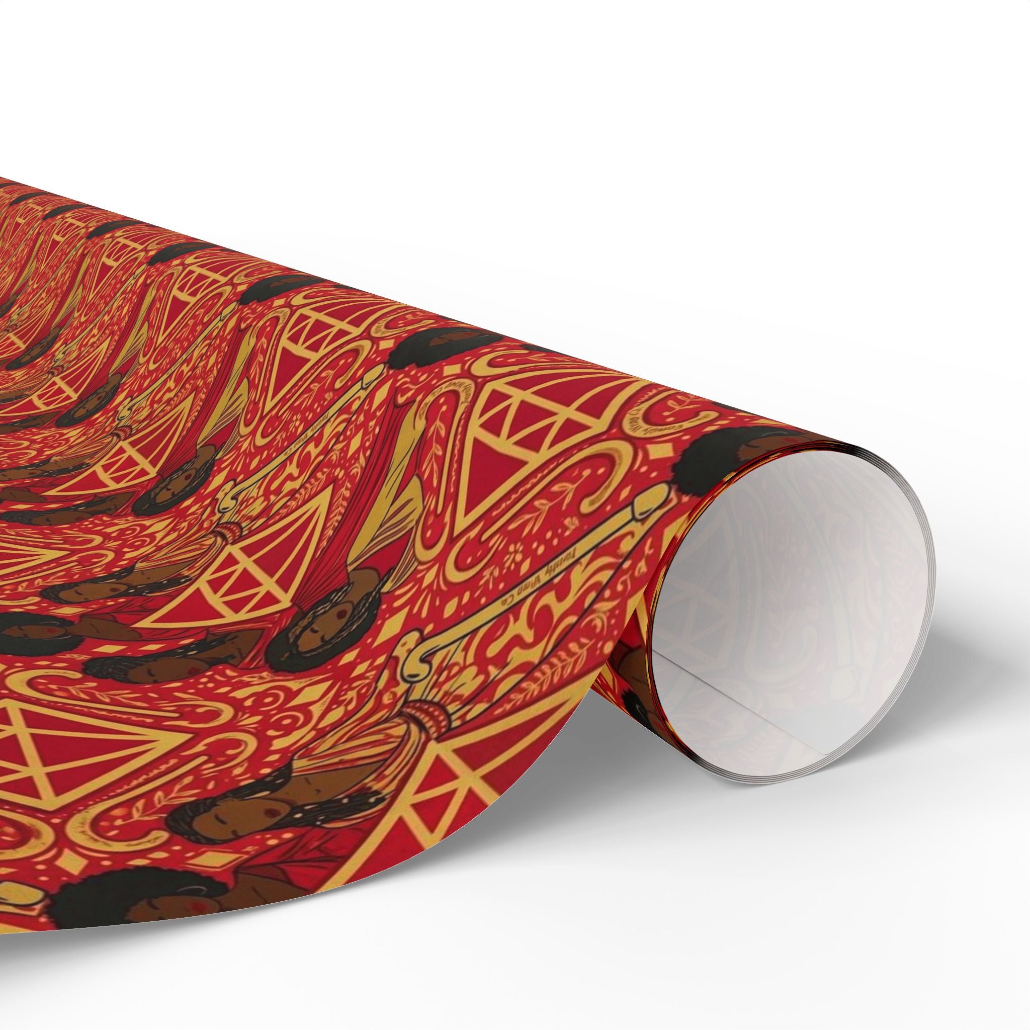 Crimson & Gold Diamond Cane Collection — African American Gift Wrap by Family Wrap Co.