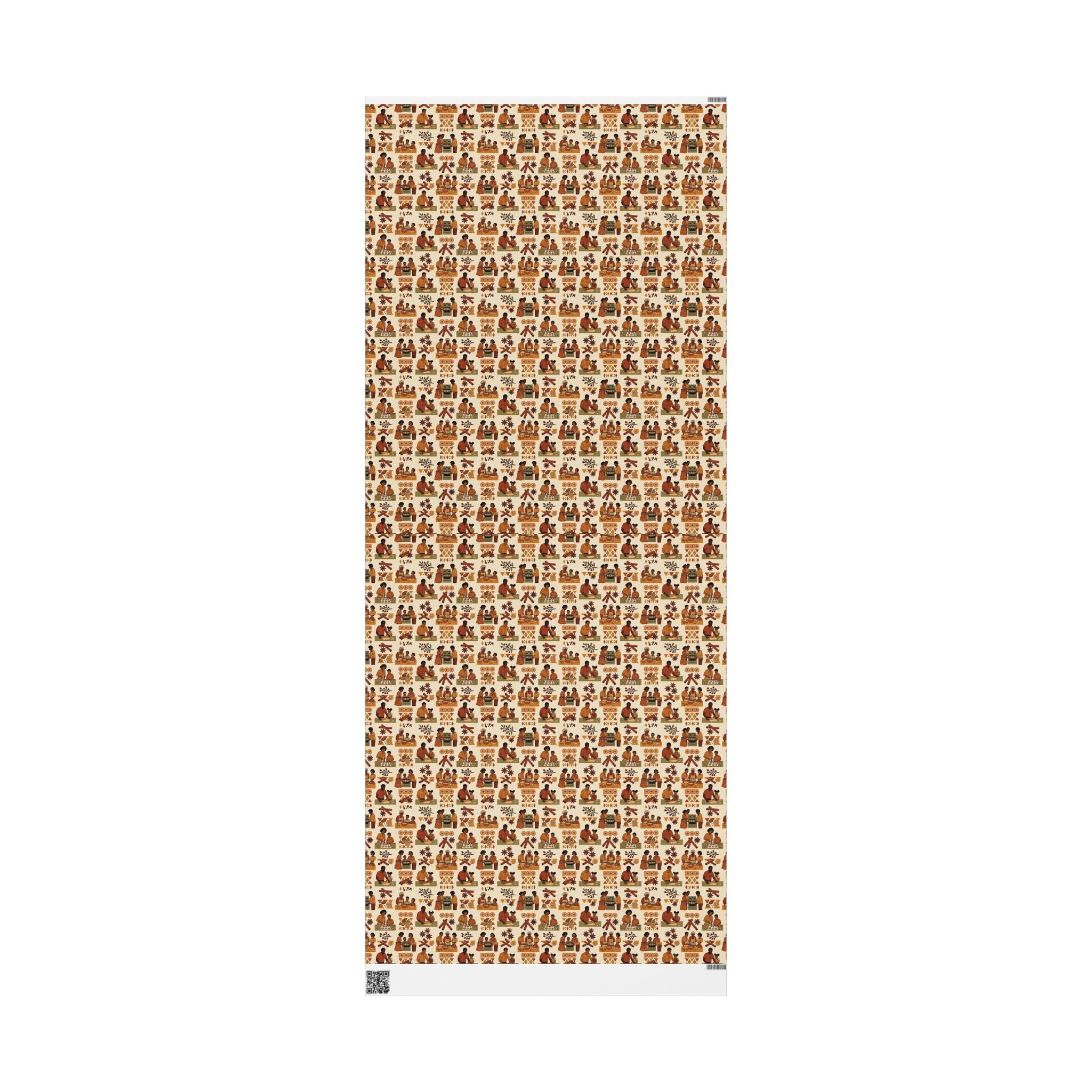 Holiday Baking Together — Burnt Sienna Warmth Wrapping Paper — Family Wrap Co.