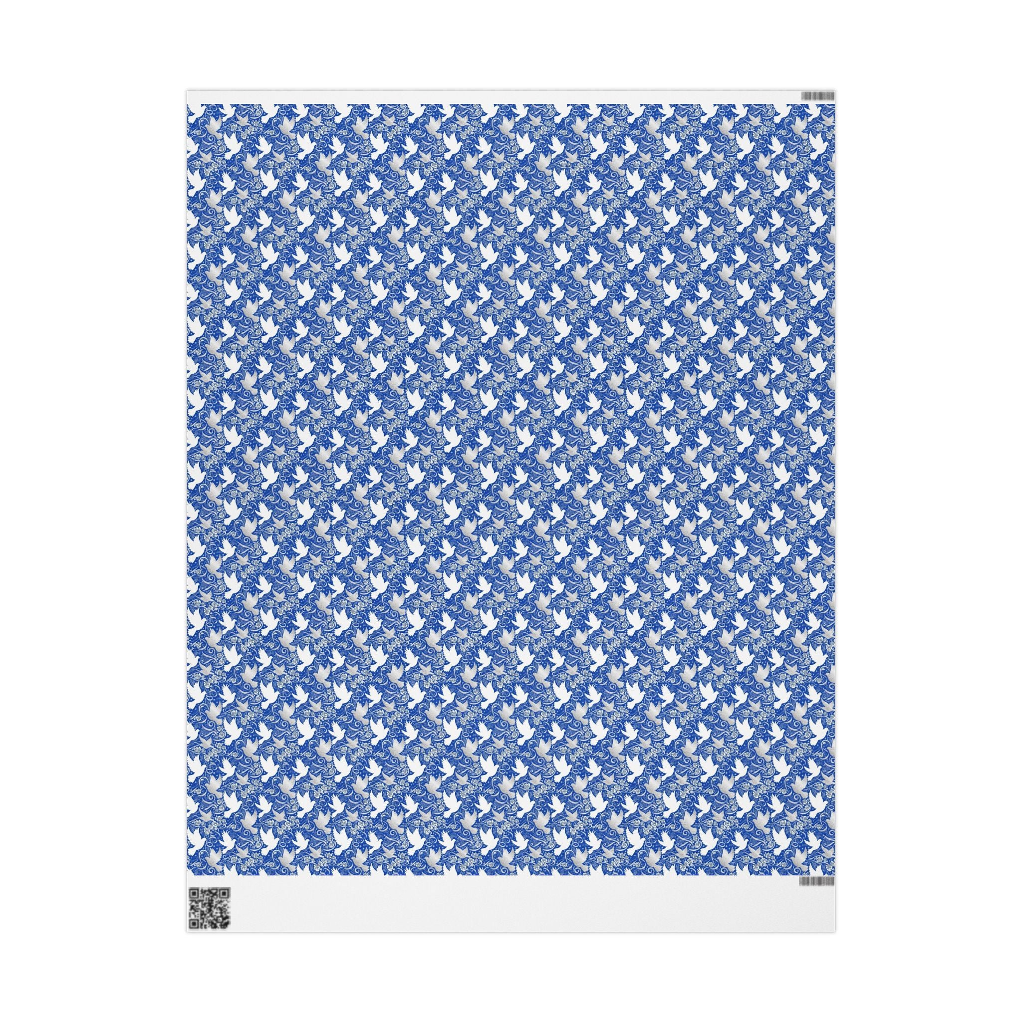 Royal Blue & White Dove Pattern — African American Gift Wrap by Family Wrap Co.