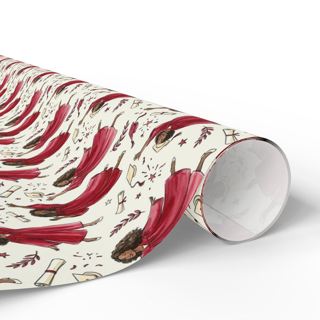 Crimson Cream Graduation Radiance Wrapping Paper — Family Wrap Co.