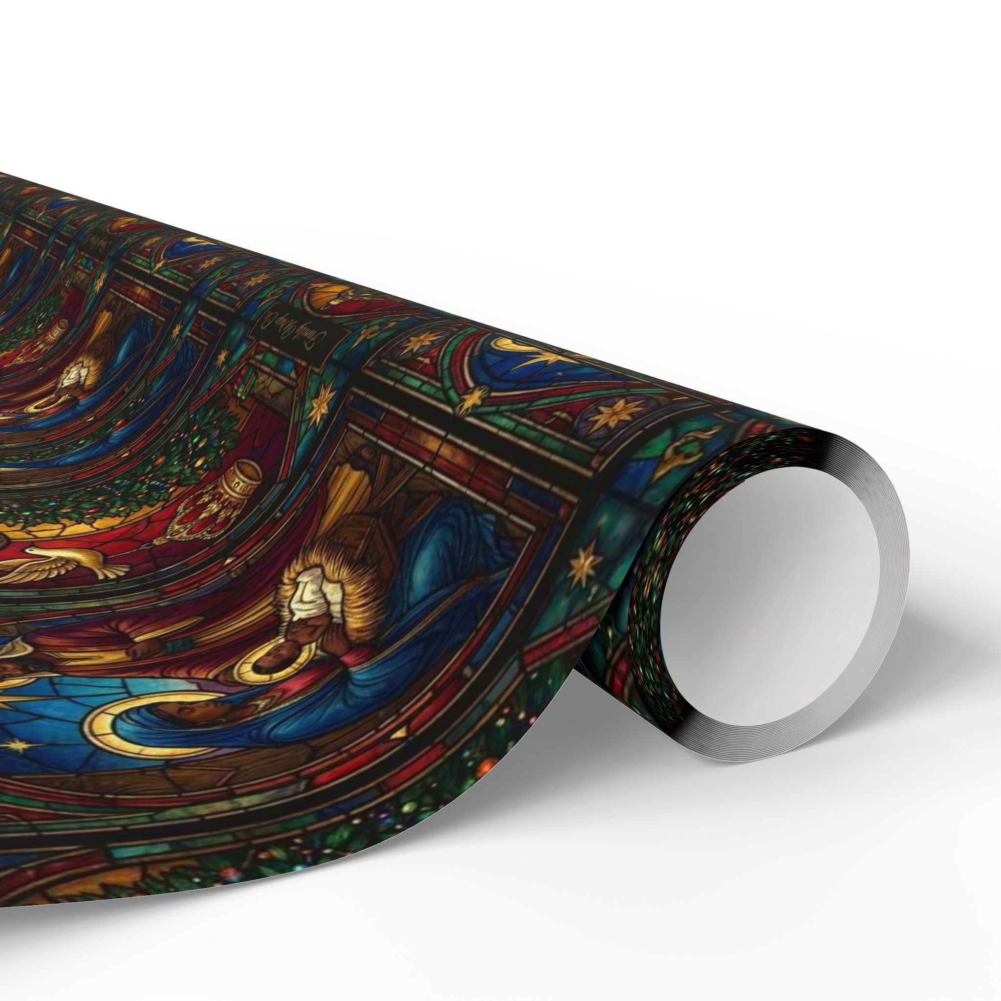 Jewel Tone Nativity Scene Christmas Gift Wrap — Family Wrap Co.